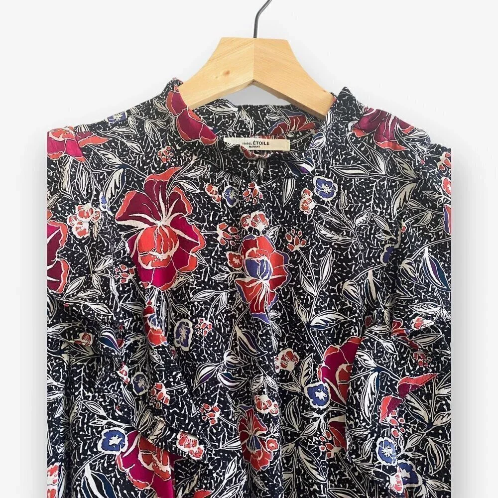 Isabel Marant Etolie Yoana Printed Silk Mini Dress, Size 34EU